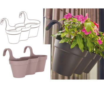 VASO CAPRI VAR TRIPLO 54cm TORTORA
