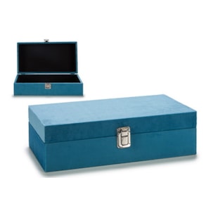 CAIXA RECT VELUDO AZUL 29cm 84932