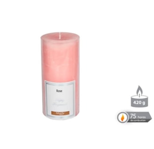 VELA CIL PERF ROSA 7x14cm 131047