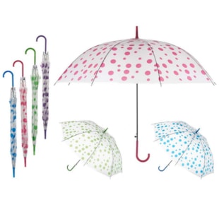 GUARDA CHUVA TRANSP BOLINHAS 88809