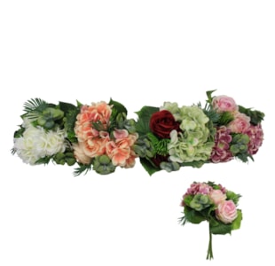 BOUQUET ROSA C/HORT X7 4S 33cm 61007