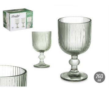 CALICE VINHO RISCAS VERDE 260ML 84914