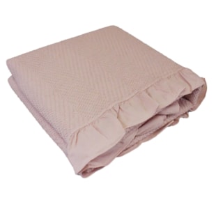 MANTA 100x210 C/FOLH ROSA C/556