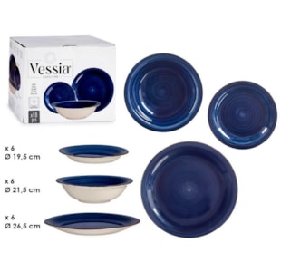SERVICO JANTAR 18 PCS AZUL 11162
