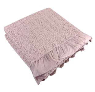 MANTA 100x210 C/FOLH C5 ROSA C/610