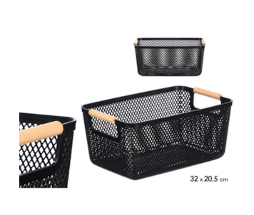 CESTO PRETO C/BAMB 32x20,5 12865