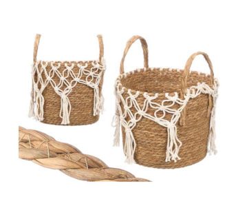 CESTO VIME C/ MACRAME1 28X32 14046
