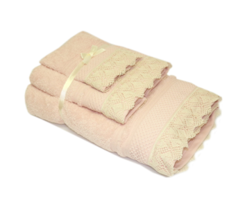 JG BANHO 3 PC 400G RENDA ROSA LISO4R