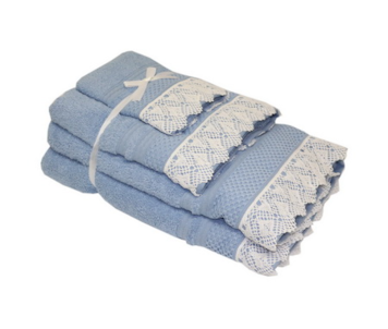 JG BANHO 3 PC 400G RENDA AZUL LISO4R