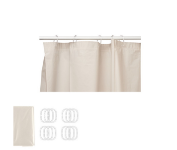 CORTINA WC BEGE180 180x180cm 89377