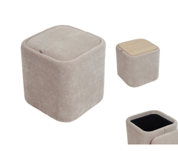 PUFF C/ARRUM TAUPE 42x42 MOVWHHSSP13054